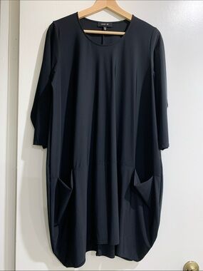 Jason- Comfy USA black mini dress- tunic funky packable all seasons loose in M❤️